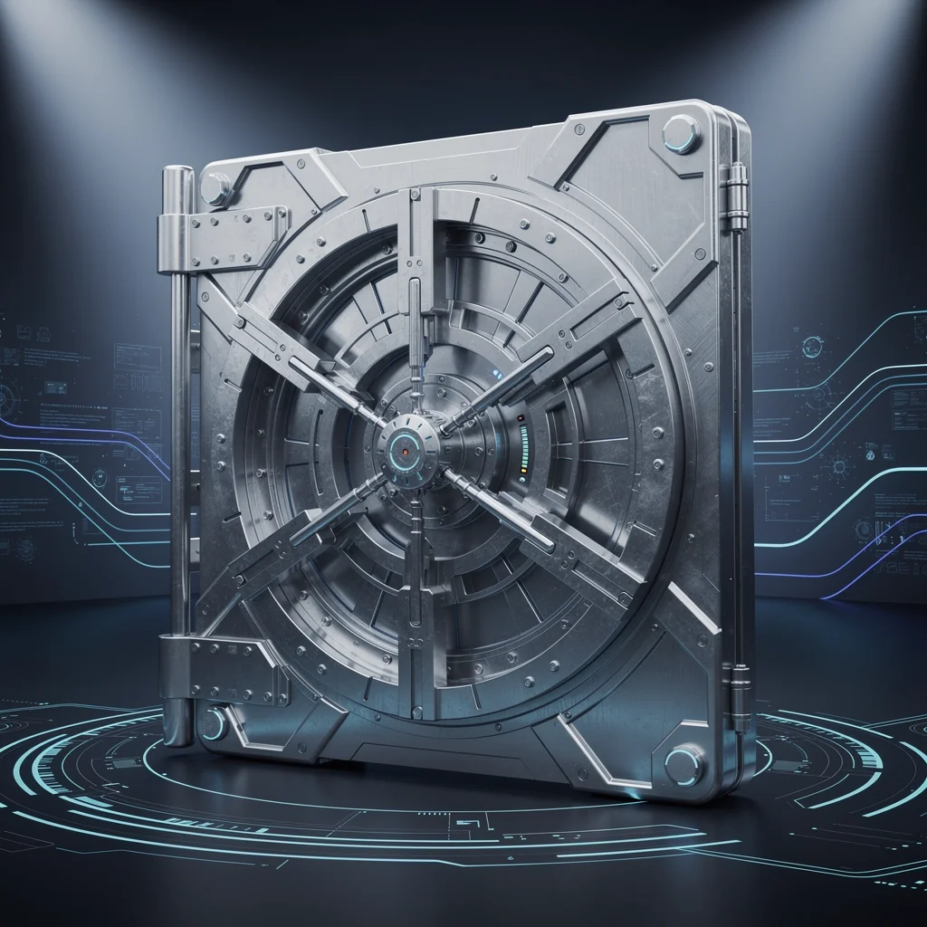 A conceptual representation of a secure digital vault