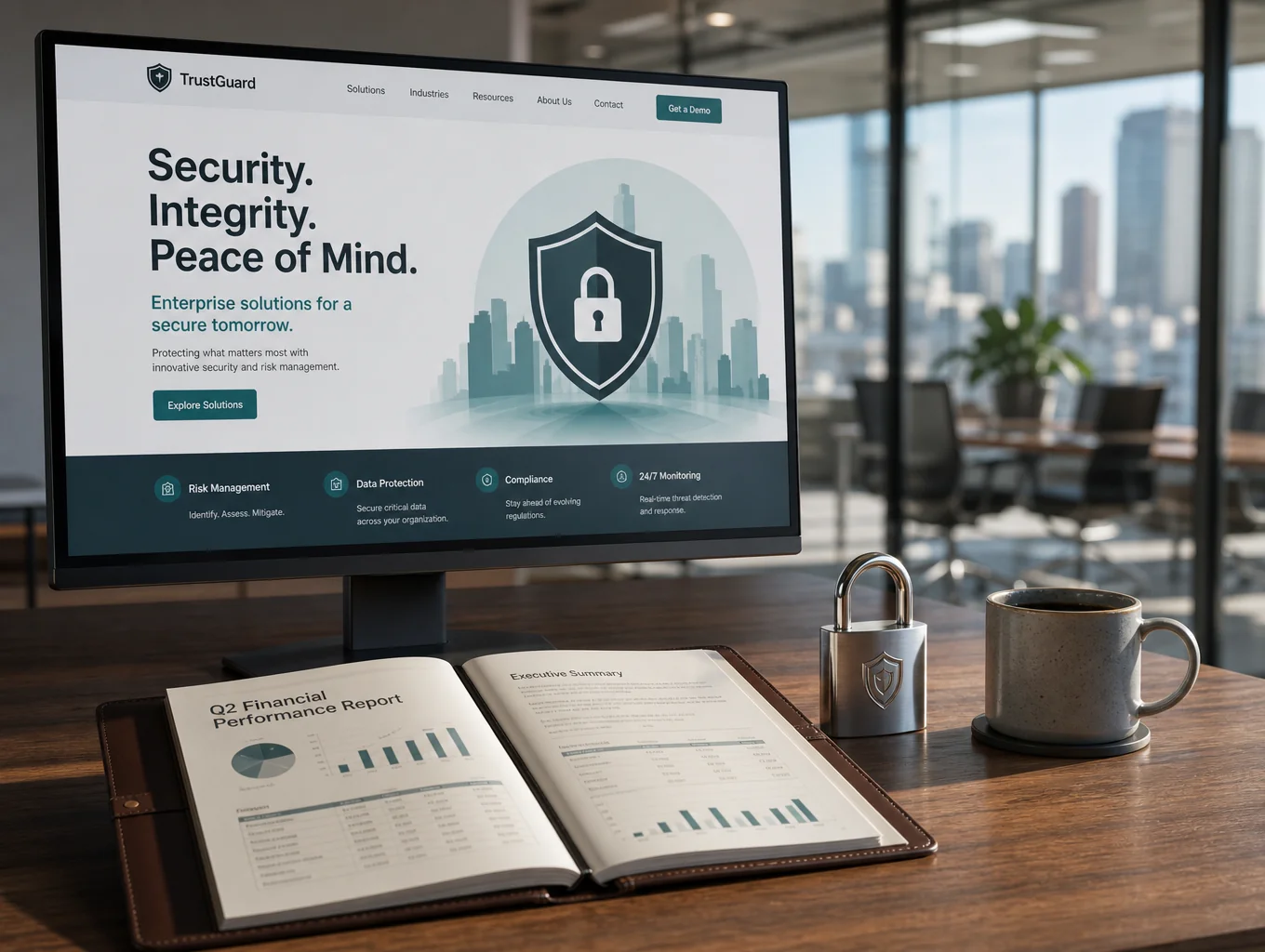 Minimalist, secure remote workspace with encrypted hardware